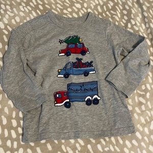 Baby gap Christmas car tshirt grey size 3